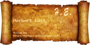 Herbert Edit névjegykártya